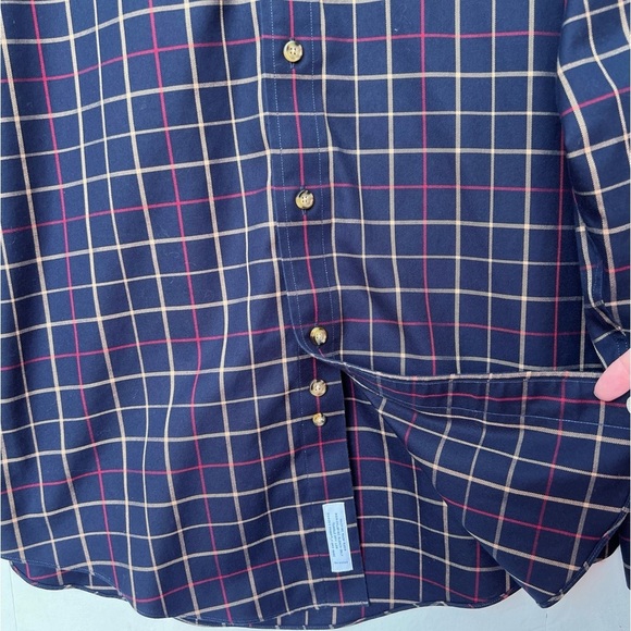 Brooks Brothers 346 Cotton Non-Iron Polo Button Down Collar Windowpane Shirt - Picture 3 of 6